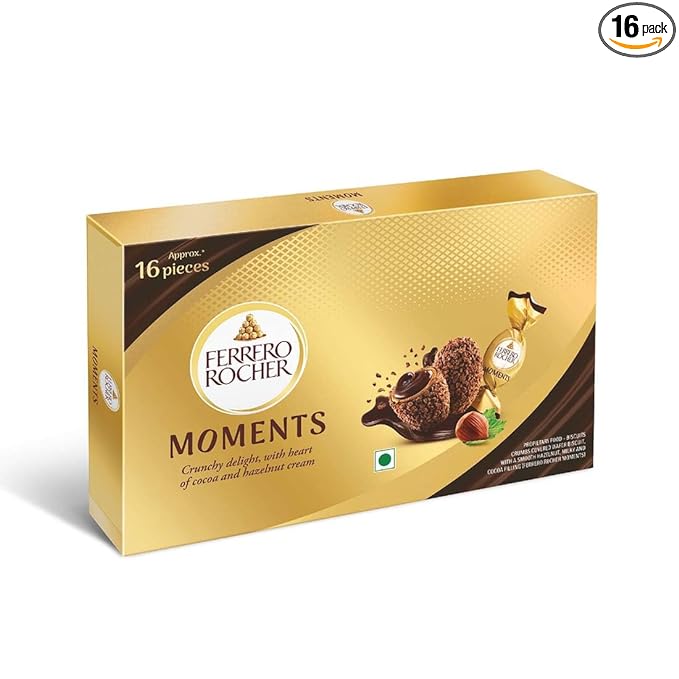 Ferreo rocher moments, hazelnut flavour 16 pcs