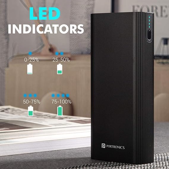 Portronics Lithium Polymer Power M 20K 20000 mAh Metal Housing Power Bank